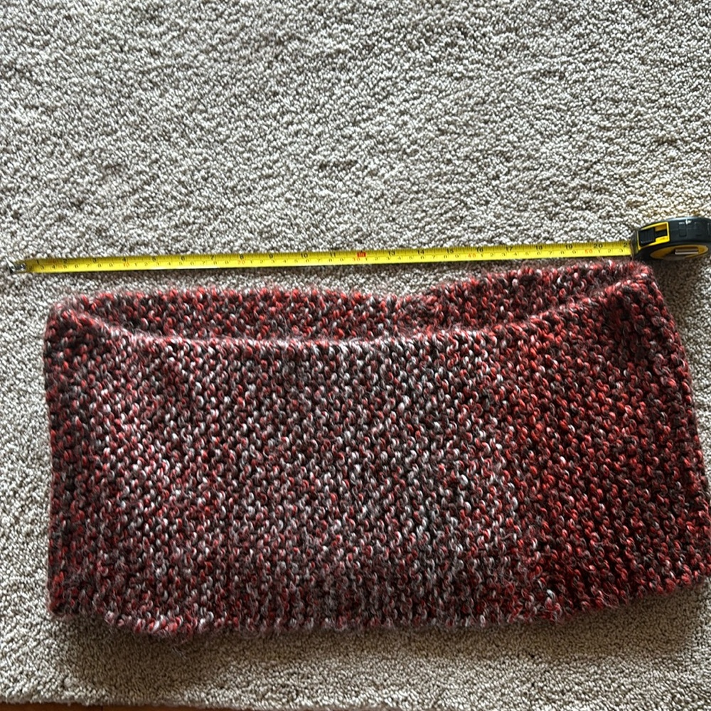 Hand knit infinity scarf